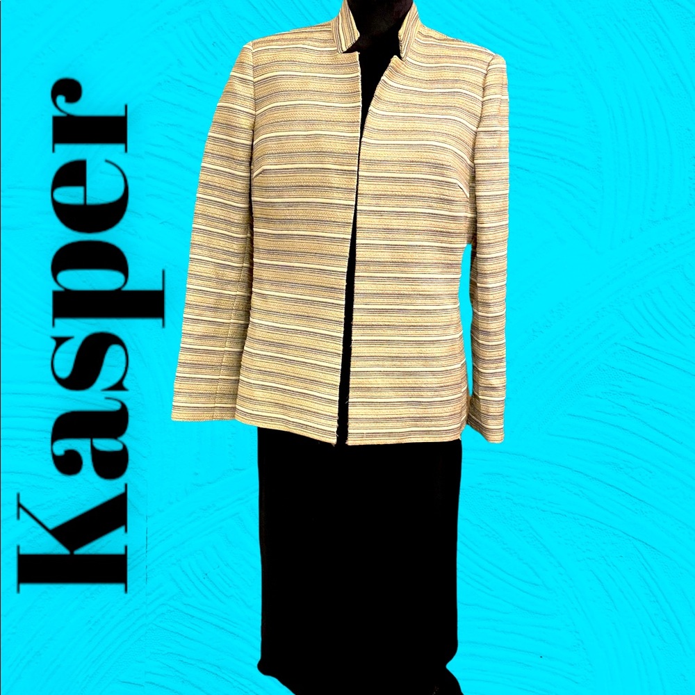 Size 12 Kasper Dress Suit. Skirt & Jacket as pictured Black & Neutrals Dog Show